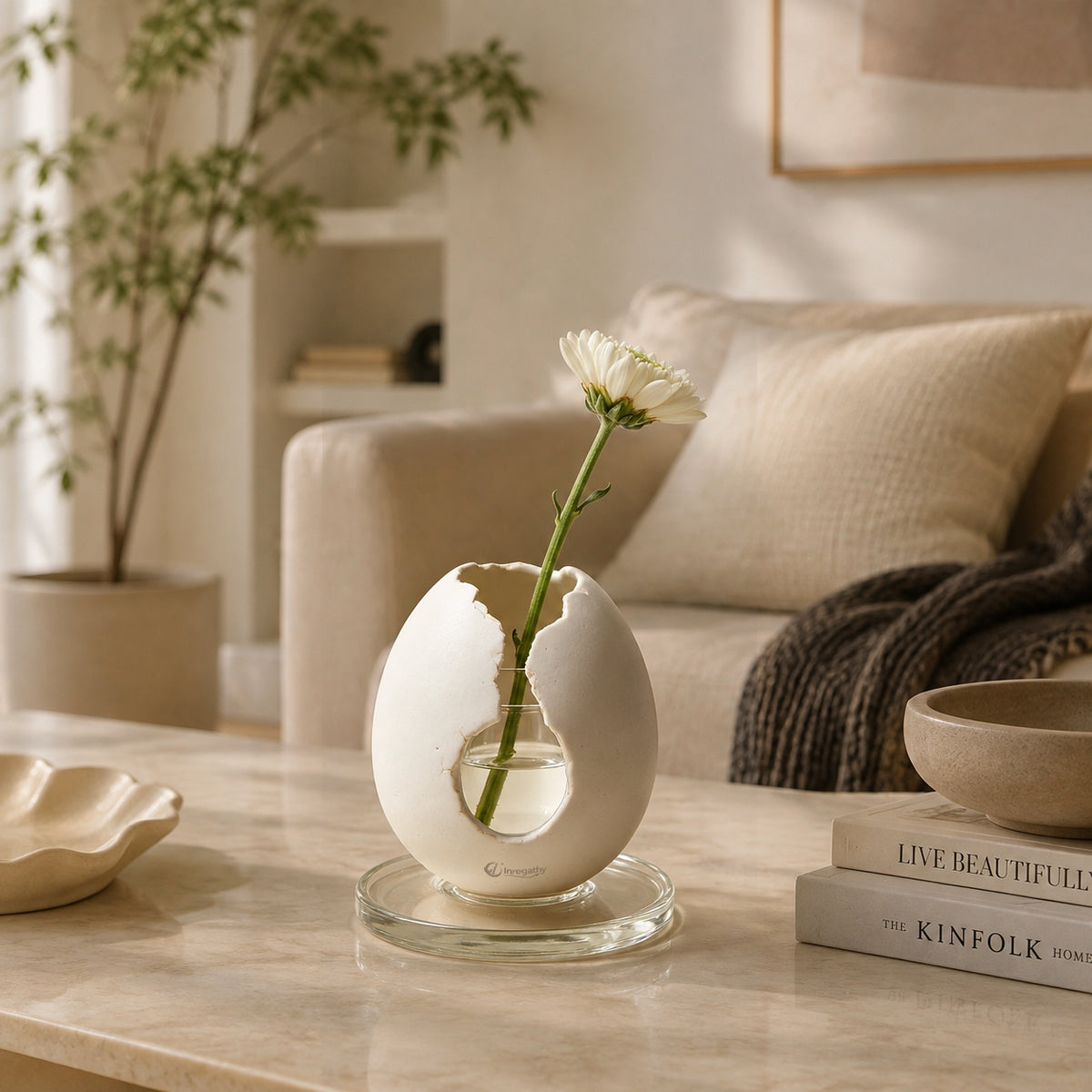 Inregathy Broken Shell Ceramic Vase