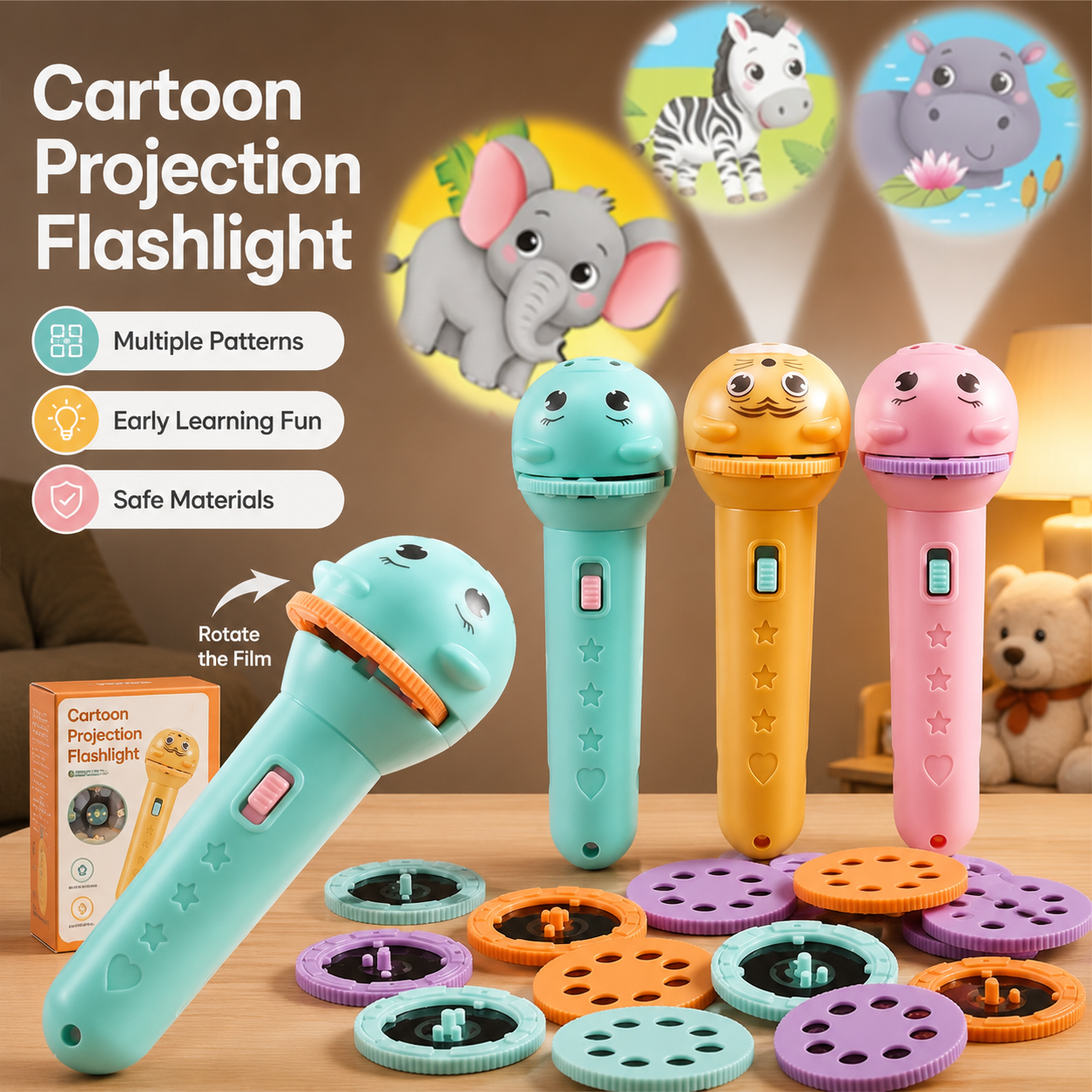 ๐i๐ฅ๐ฅ๐ก๐จ๐ฅยฎKids Projection Flashlight, Bedtime Story Projector Toy