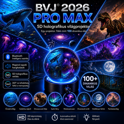 BVJ® ⭐2026 PRO MAX 5D intelligens világprojektor Több mint 100 magával ragadó világ létrehozása Bluetooth vezérléssel és hangeffektekkel