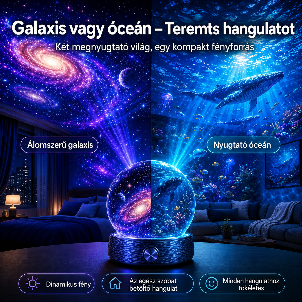 BVJ® ⭐2026 PRO MAX 5D intelligens világprojektor Több mint 100 magával ragadó világ létrehozása Bluetooth vezérléssel és hangeffektekkel