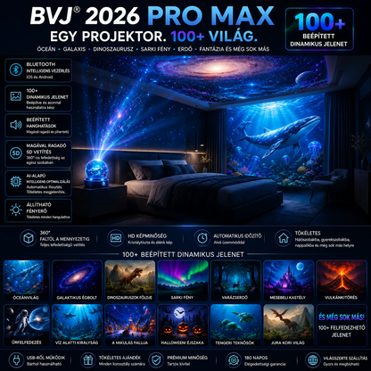 BVJ® ⭐2026 PRO MAX 5D intelligens világprojektor Több mint 100 magával ragadó világ létrehozása Bluetooth vezérléssel és hangeffektekkel