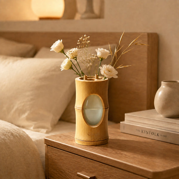 Inregathy Bamboo Wood Style Vase