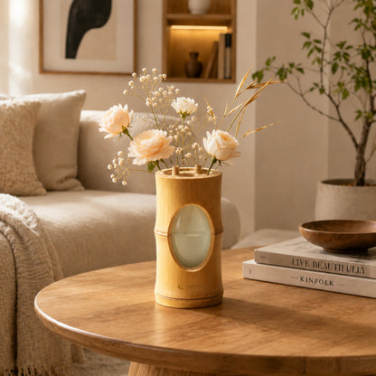 Inregathy Bamboo Wood Style Vase