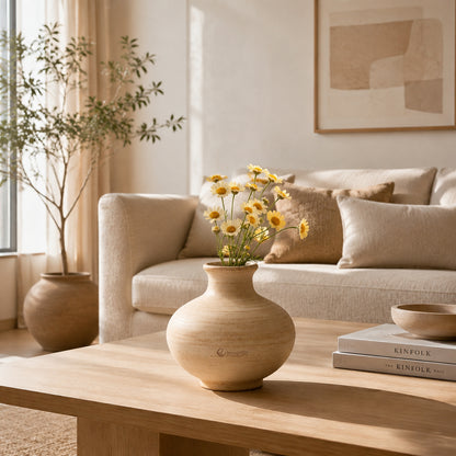 Inregathy Minimalist Beige Ceramic Vase