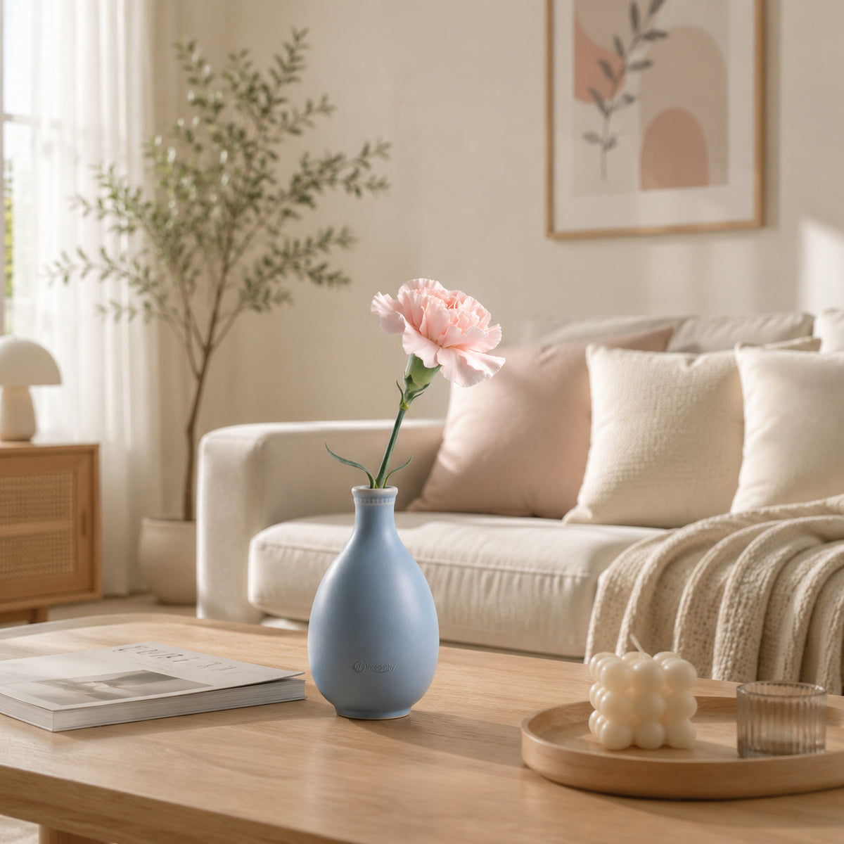 Inregathy Soft Blue Ceramic Vase
