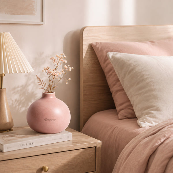 Inregathy Blush Pink Ceramic Vase