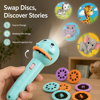𝐁i𝐥𝐥𝐡𝐨𝐥®Kids Projection Flashlight, Bedtime Story Projector Toy