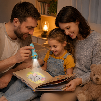 𝐁i𝐥𝐥𝐡𝐨𝐥®Kids Projection Flashlight, Bedtime Story Projector Toy