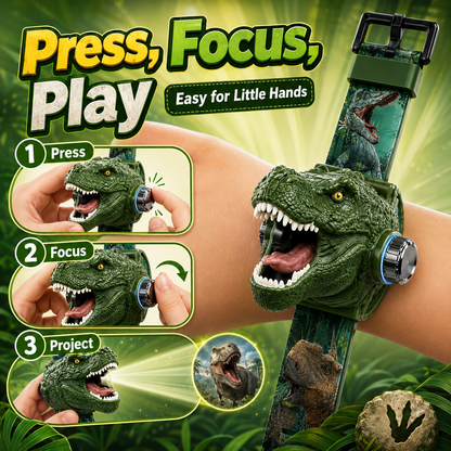 𝐁i𝐥𝐥𝐡𝐨𝐥® 3D Dinosaur Projection Watch🦃⚷Realistic T-Rex Design, Safe Soft Strap for Kids Ages 3+