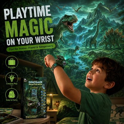 𝐁i𝐥𝐥𝐡𝐨𝐥® 3D Dinosaur Projection Watch🦃⚷Realistic T-Rex Design, Safe Soft Strap for Kids Ages 3+