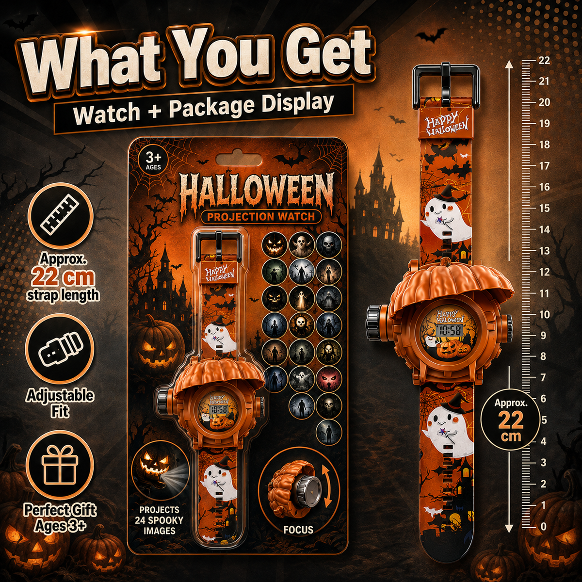 𝐁i𝐥𝐥𝐡𝐨𝐥® 3D Dinosaur Projection Watch🎃Realistic T-Rex Design, Safe Soft Strap for Kids Ages 3+