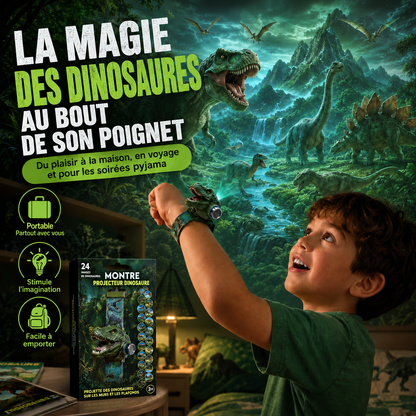𝐁i𝐥𝐥𝐡𝐨𝐥® Montre à Projection Dinosaure 3D 🦖⚷ Design T-Rex Réaliste, Bracelet Souple et Sûr pour Enfants dès 3 Ans