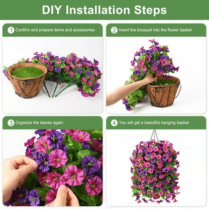 Artificial Morning Glory Hanging Vine Fake Wall Decor Flowers