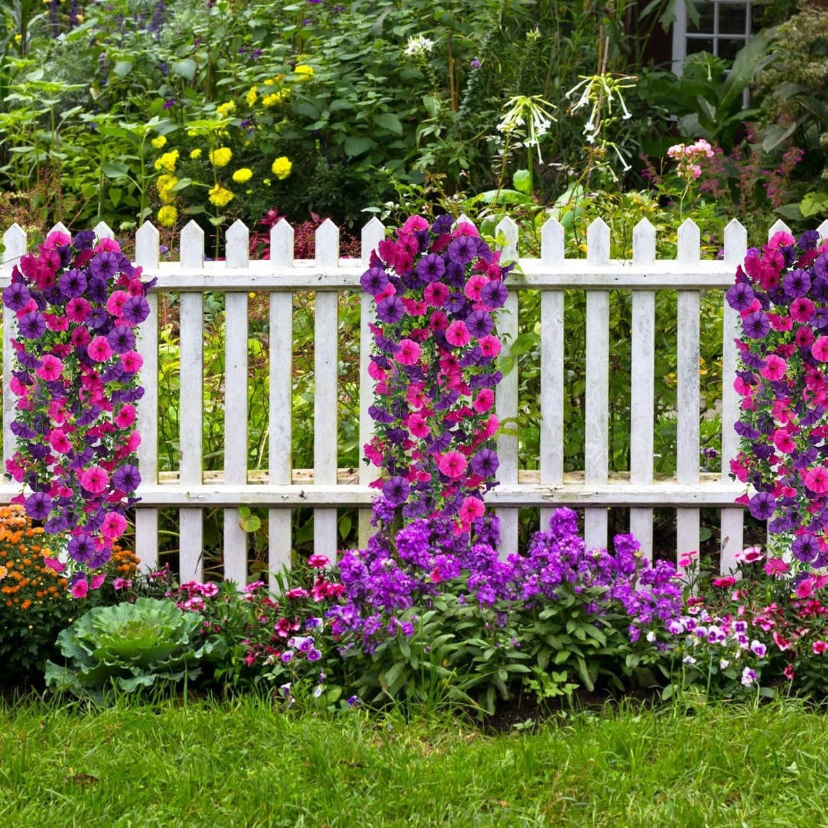 Artificial Morning Glory Hanging Vine Fake Wall Decor Flowers