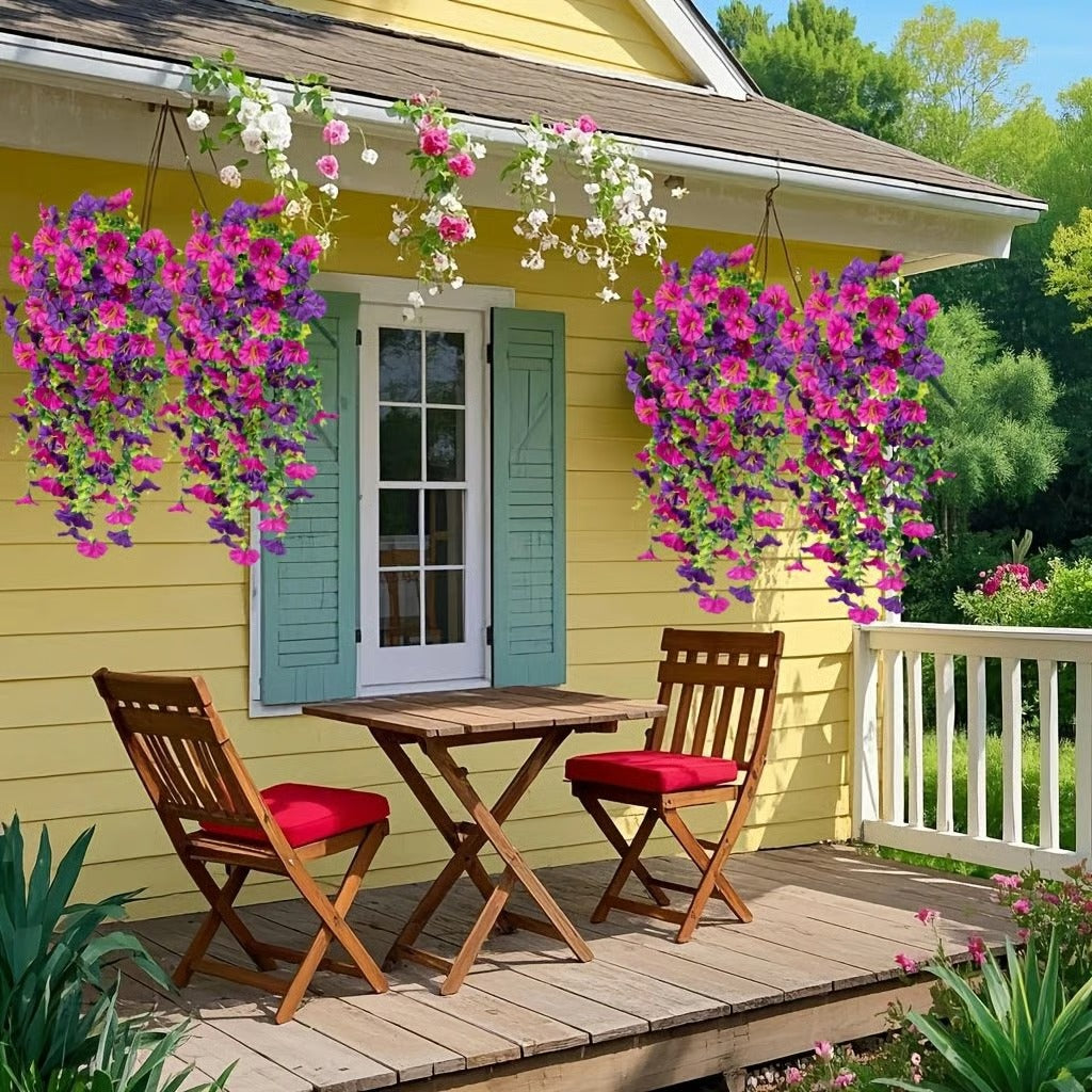 Artificial Morning Glory Hanging Vine Fake Wall Decor Flowers